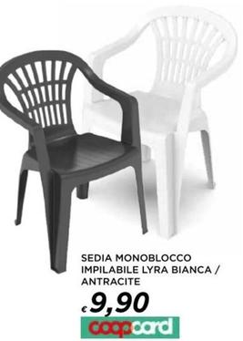 Offerta per Lyra - Sedia Monoblocco Impilabile Bianca / Antracite a 9,9€ in Ipercoop