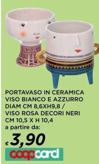 Offerta per Portavaso In Ceramica Viso Bianco E Azzurro a 3,9€ in Ipercoop
