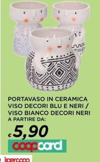 Offerta per Portavaso In Ceramica Viso Decori Blu E Neri/ Viso Bianco Decori Neri a 5,9€ in Ipercoop