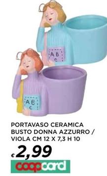 Offerta per Portavaso Ceramica Busto Donna Azzurro / Viola a 2,99€ in Ipercoop