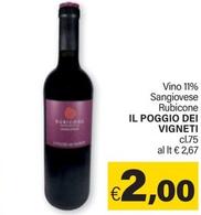 Offerta per Il Poggio Dei Vigneti - Vino 11% Sangiovese Rubicone a 2€ in ARD Discount