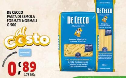 Offerta per De Cecco - Pasta Di Semola Formati Normali a 0,89€ in Decò