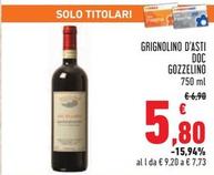 Offerta per Gozzelino - Grignolino D'Asti DOC a 5,8€ in Conad