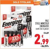 Offerta per Energizer - Pile Stilo/Ministilo a 2,99€ in Conad