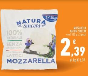 Offerta per Natura Sincera - Mozzarella a 2,39€ in Conad