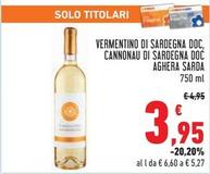 Offerta per Aghera Sarda - Vermentino Di Sardegna DOC/Cannonau Di Sardegna DOC a 3,95€ in Conad