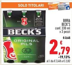 Offerta per Becks - Birra a 2,79€ in Conad City