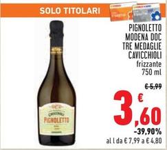 Offerta per Cavicchioli - Pignoletto Modena DOC Tre Medaglie a 3,6€ in Conad City