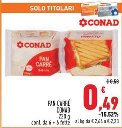 Offerta per Conad - Pan Carre a 0,49€ in Conad City