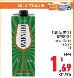 Offerta per Tavernello - Vino Da Tavola a 1,69€ in Conad City