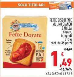 Offerta per Barilla - Fette Biscottate Mulino Bianco a 1,49€ in Conad City
