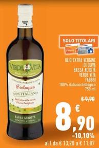 Offerta per Fabbri - Olio Extra Vergine Di Oliva Bassa Acidita Verde Vita a 8,9€ in Conad Superstore