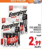Offerta per Energizer - Pile Stilo, Ministilo a 2,99€ in Conad Superstore