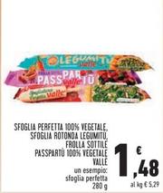 Offerta per Vallè - Sfoglia Rotonda Legumitu, Frolla Sottile Passpartu 100% Vegetale a 1,48€ in Conad Superstore