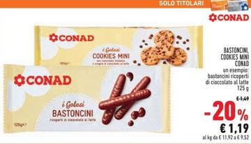 Offerta per  Conad - Bastoncini, Cookies Mini  a 1,19€ in Conad Superstore