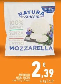 Offerta per Natura Sincera - Mozzarella a 2,39€ in Conad Superstore