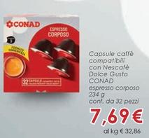 Offerta per Conad - Capsule Caffè Compatibili Con Nescafè Dolce Gusto Espresso Corposo a 7,69€ in Conad Superstore