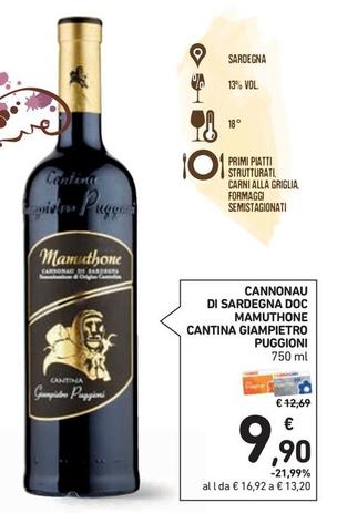Offerta per Cantina Giampietro Puggioni - Cannonau Di Sardegna DOC Mamuthone a 9,9€ in Conad Superstore
