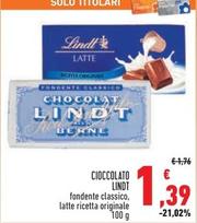 Offerta per Lindt - Cioccolato a 1,39€ in Conad Superstore