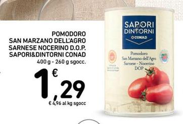 Offerta per Sapori&Dintorni - Pomodoro San Marzano Dell'agro Sarnese Nocerino D.O.P. a 1,29€ in Conad Superstore