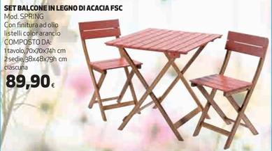 Offerta per Set Balcone In Legno Di Acacia Fsc a 89,9€ in Coop