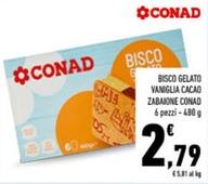 Offerta per Conad - Bisco Gelato Vaniglia Cacao Zabaione a 2,79€ in Conad