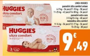 Offerta per Huggies - Linea Pannolini Ultra Comfort Unisex a 9,49€ in Conad