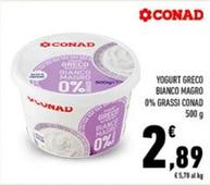 Offerta per Conad - Yogurt Greco Bianco Magro 0% Grassi a 2,89€ in Conad