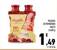 Offerta per Mutti - Passata Di Pomodoro a 1,49€ in Conad
