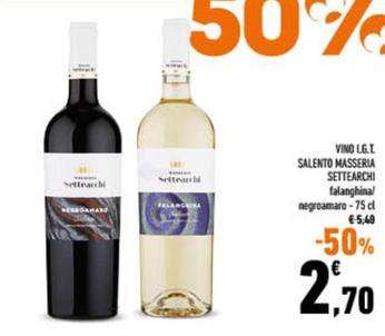 Offerta per Masserie Del Salento - Vino I.G.T Settearchi a 2,7€ in Conad City