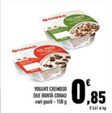 Offerta per Conad - Yogurt Cremoso Due Bontà a 0,85€ in Conad City