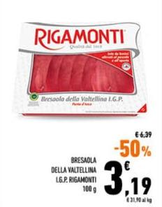 Offerta per Rigamonti - Bresaola Della Valtellina I.G.P. a 3,19€ in Conad City