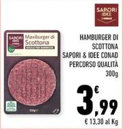 Offerta per Conad - Hamburger Di Scottona Sapori & Idee Percorso Qualità a 3,99€ in Conad City