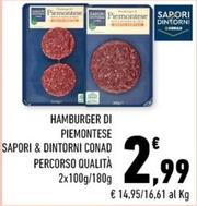 Offerta per Conad - Hamburger Di Piemontese Sapori & Dintorni Percorso Qualità a 2,99€ in Conad City