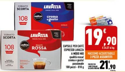 Offerta per Lavazza - Capsule Per Caffè Espresso A Modo Mio a 21,9€ in Conad City