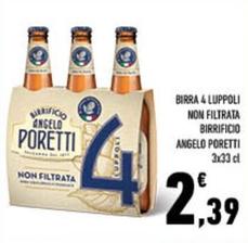 Offerta per Angelo Poretti - Birra 4 Luppoli Non Filtrata Birrificio a 2,39€ in Conad City