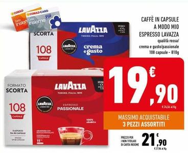 Offerta per Lavazza - Caffè In Capsule A Modo Mio Espresso a 21,9€ in Conad Superstore