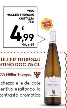 Offerta per Costalta - Vino Muller Thurgau a 4,99€ in Conad Superstore