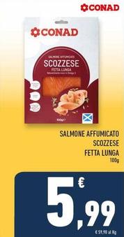 Offerta per Conad - Salmone Affumicato Scozzese Fetta Lunga a 5,99€ in Conad Superstore