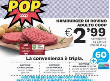 Offerta per Coop - Hamburger Di Bovino Adulto a 2,99€ in Ipercoop