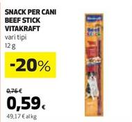 Offerta per Vitakraft - Snack Per Cani Beef Stick a 0,59€ in Ipercoop