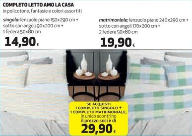 Offerta per Amo La Casa - Completo Letto a 14,9€ in Ipercoop