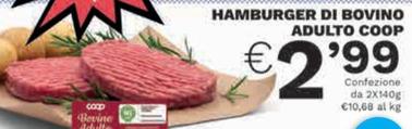 Offerta per Coop - Hamburger Di Bovino Adulto a 2,99€ in Coop