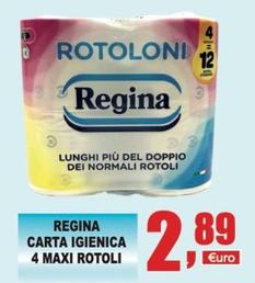 Offerta per Regina - Carta Igienica 4 Maxi Rotoli a 2,89€ in Quadrifoglio Commerciale