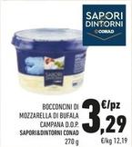 Offerta per Conad - Bocconcini Di Mozzarella Di Bufala Campana D.O.P. Sapori&Dintorni  a 3,29€ in Conad