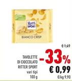 Offerta per Ritter Sport - Tavolette Di Cioccolato a 0,99€ in Conad