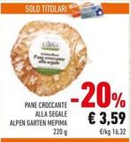 Offerta per Pane Croccante Alla Segale Alpen Garten a 3,59€ in Conad