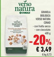 Offerta per Verso Natura Conad - Granola Biologica a 3,49€ in Conad City