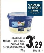 Offerta per Sapori&dintorni Conad - Bocconcini Di Mozzarella Di Bufala Campana D.o.p. a 3,29€ in Conad City