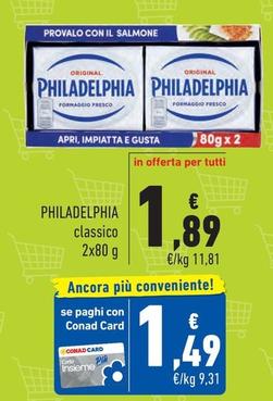 Offerta per Philadelphia - Classico a 1,89€ in Margherita Conad